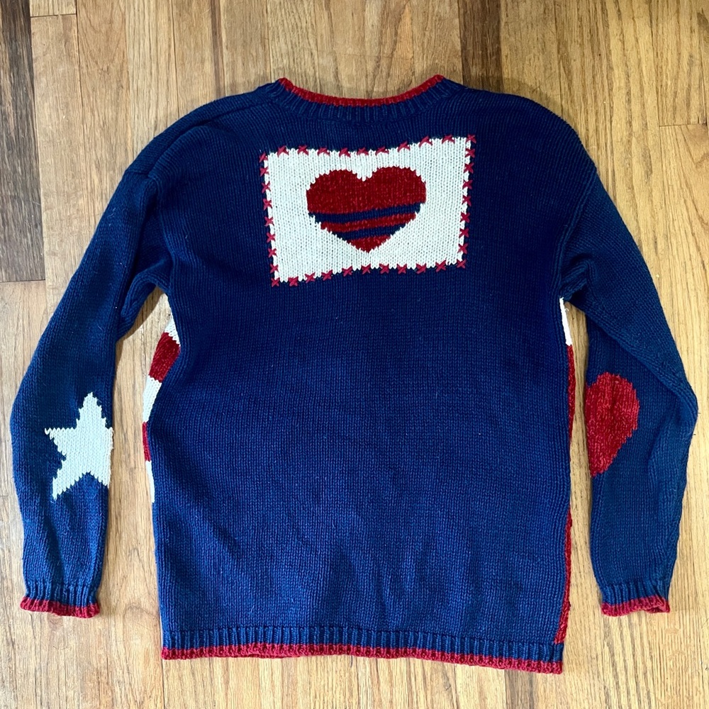 Vintage Patriotic Teddy Bear Cardigan Size Small - Picture 5 of 6